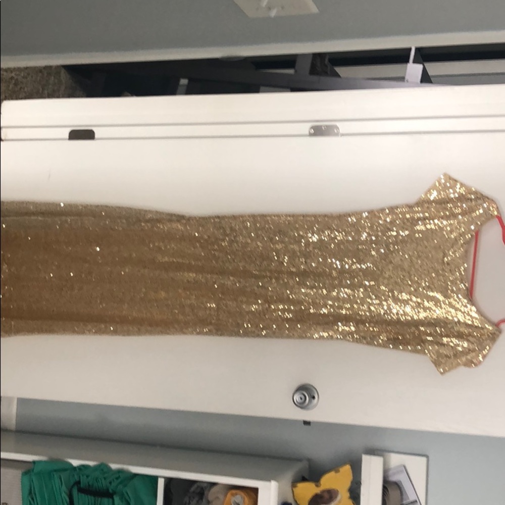 Gold sequin bridesmaid dress